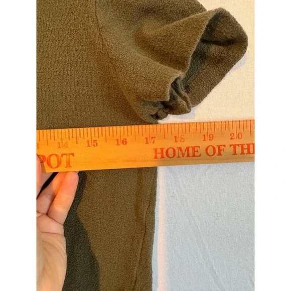 Madewell Olive Green Front Tie Knot Short Sleeve Cotton Top Small G6921 - Picture 6 of 10